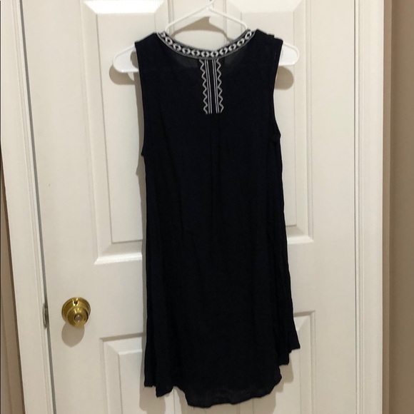 Embroidered Navy Blue Dress - Picture 2 of 4